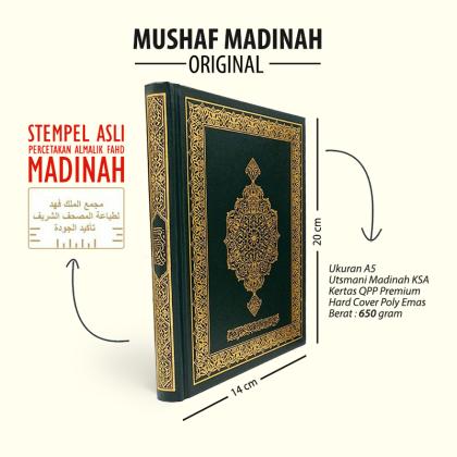Mushaf Madinah Original A5 (14x20 cm) – Al-Quran Cetakan Mujamma' al-Malik Fahd KSA